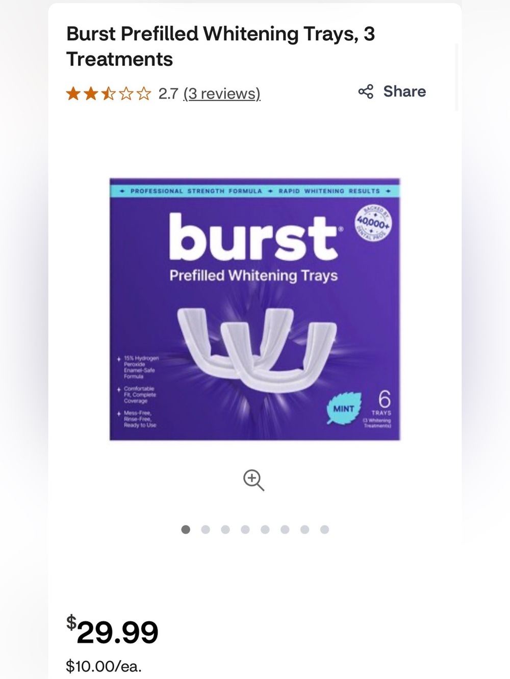Burst Mint Prefilled Whitening Trays – Pack of 6